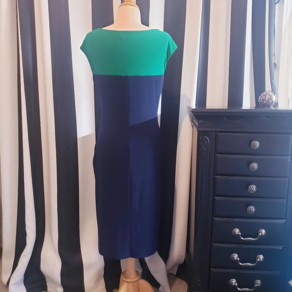 Lauren Ralph Lauren Colorblock Ruched Dress - Picture 9 of 9